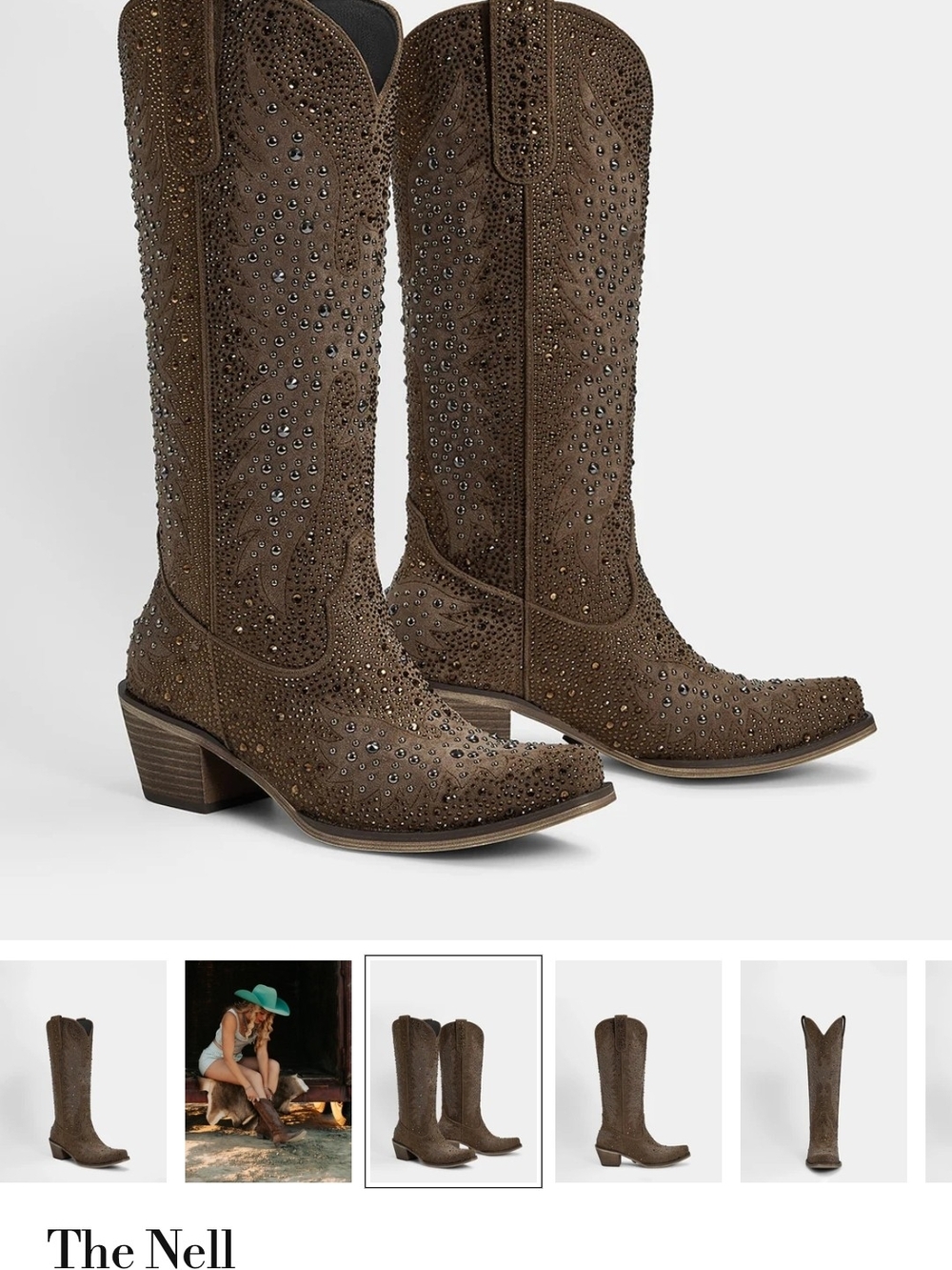 The Nell Studded Brown Women's Western Boots GORGEOUS